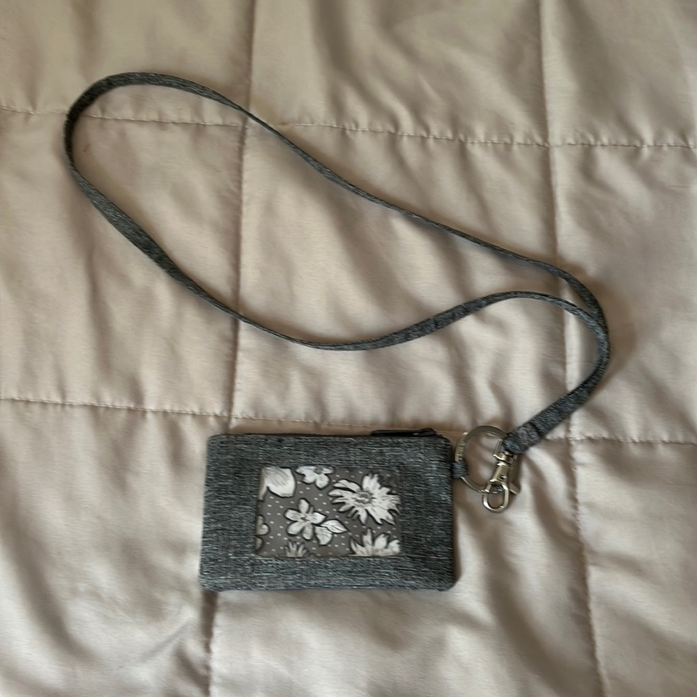 Vera Bradley Gray Floral Key & Card Holder
